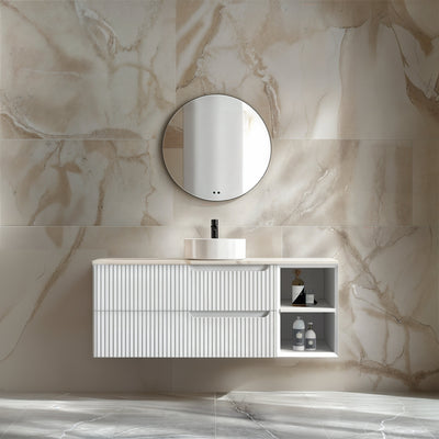 INFINITY SERSI MATTE WHITE 1200MM SINGLE BOWL WALL HUNG VANITY