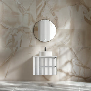 INFINITY SERSI MATTE WHITE 600MM SINGLE BOWL WALL HUNG VANITY