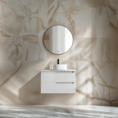 INFINITY SERSI MATTE WHITE 750MM SINGLE BOWL WALL HUNG VANITY
