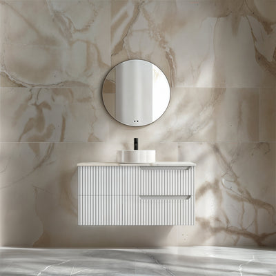 INFINITY SERSI MATTE WHITE 900MM SINGLE BOWL WALL HUNG VANITY