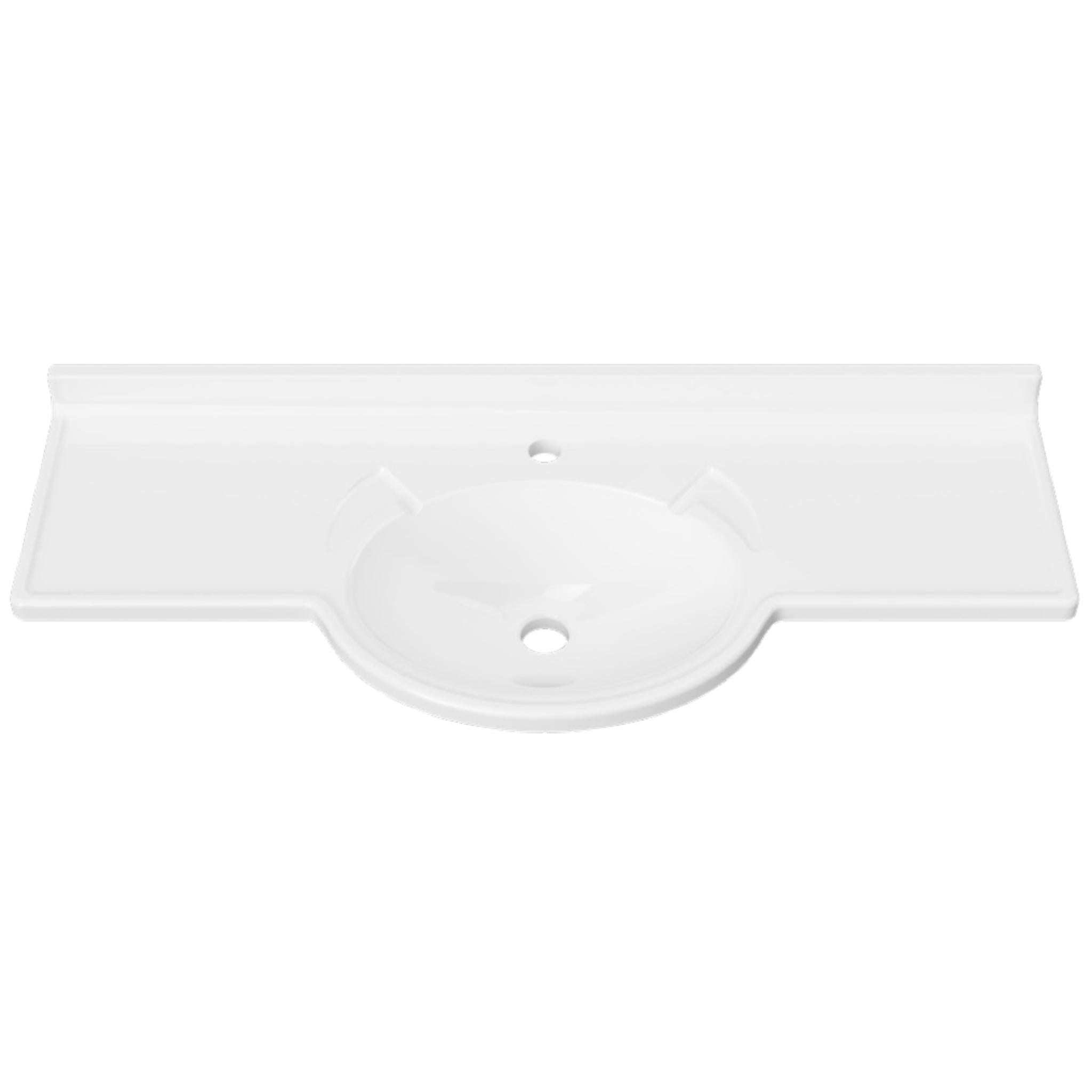 DUROCLASS SUPREME FORWARD GLOSS WHITE SINGLE BOWL SEMI-RECESSED VANITY TOP (MULTIPLE SIZES AVAILABLE)