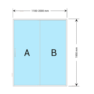 BELLA VISTA MIRAMAR SEMI FRAMED SLIDING FRONT ONLY SHOWER SCREEN CHROME