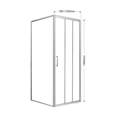 BELLA VISTA LAYLA SEMI FRAMED TRIPLE DOOR 2 SLIDING AND 1 FIXED FRONT AND RETURN PANEL
