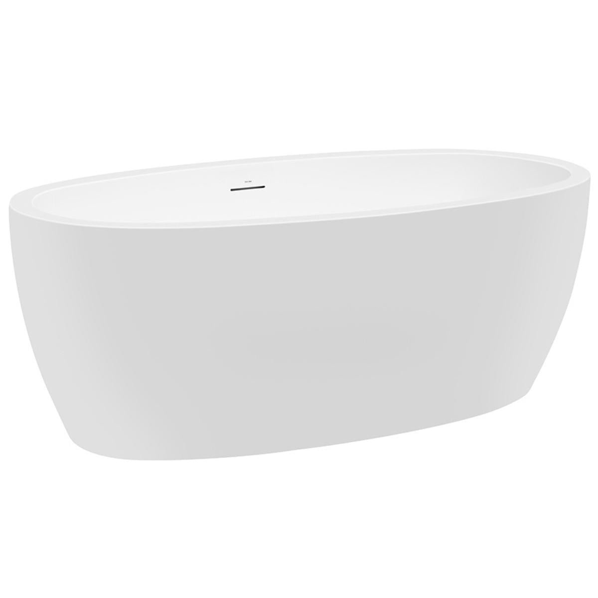 DECINA SHERATON FREESTANDING BATH WITH INTEGRATED OVERFLOW GLOSS WHITE 1600MM