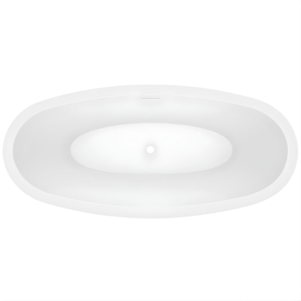 DECINA SHERATON FREESTANDING BATH WITH INTEGRATED OVERFLOW GLOSS WHITE 1600MM