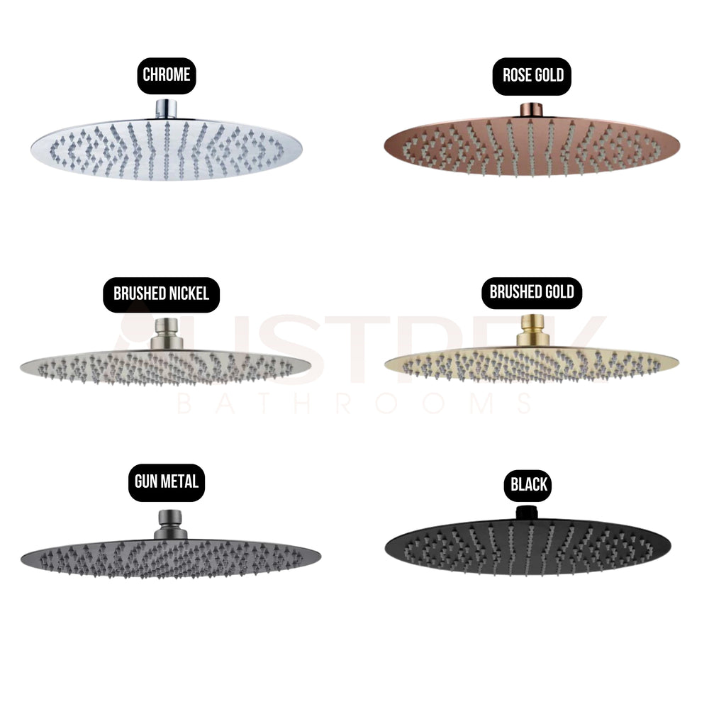 HELLYCAR ROUND STAINLESS STEEL SHOWER HEAD 300MM BLACK