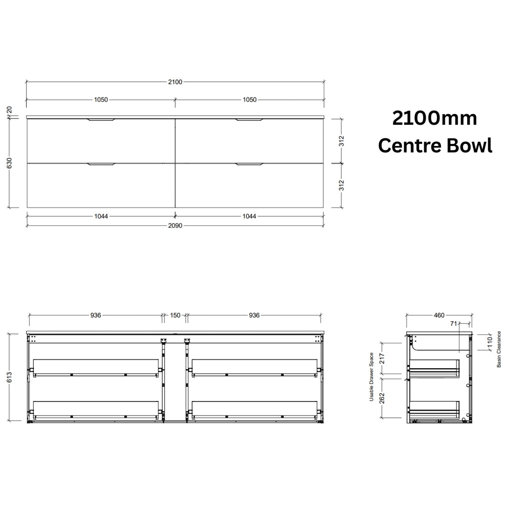 TIMBERLINE SUTHERLAND HOUSE CUSTOM WALL HUNG VANITY (ALL SIZING)