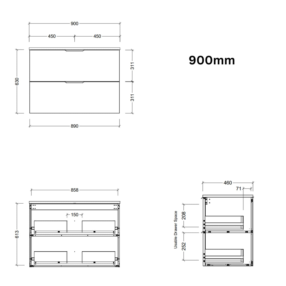 TIMBERLINE SUTHERLAND HOUSE CUSTOM WALL HUNG VANITY (ALL SIZING)