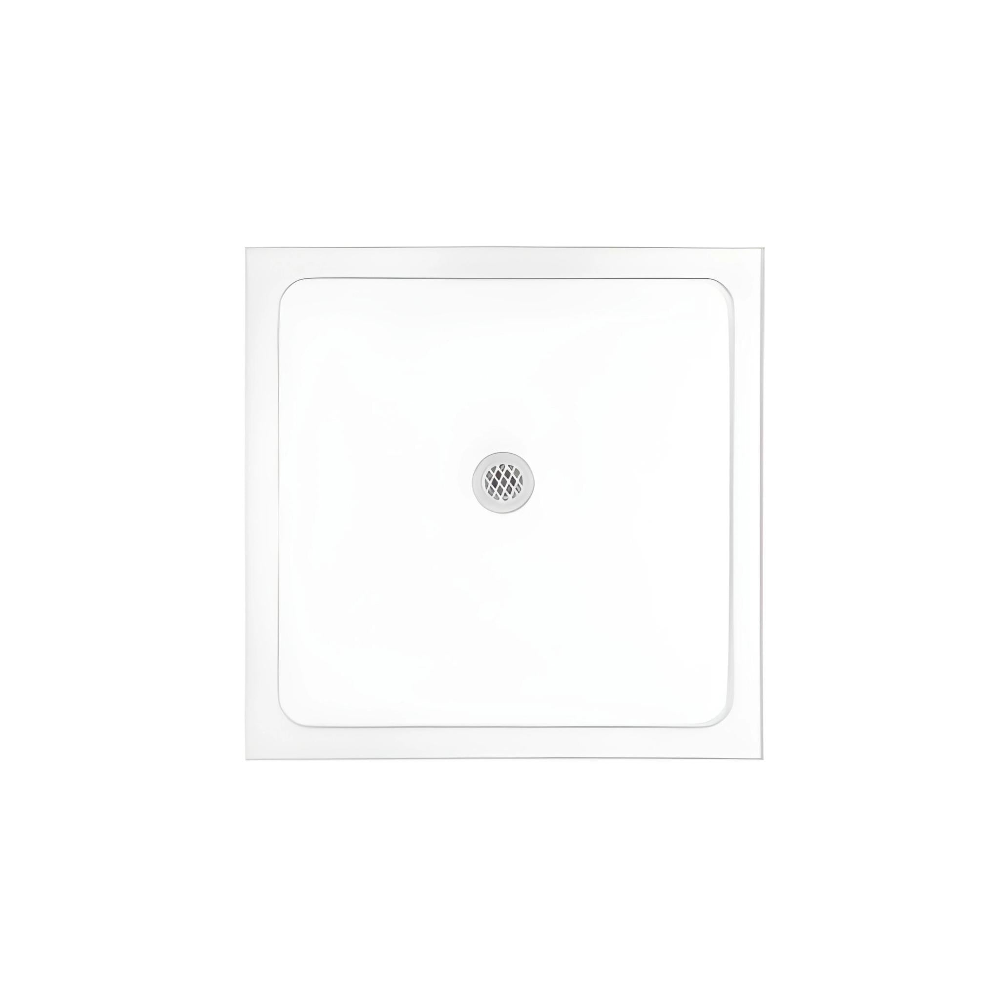 DECINA PRELUDE CENTRE OUTLET SHOWER BASE GLOSS WHITE (AVAILABLE IN 895MM AND 1000MM)