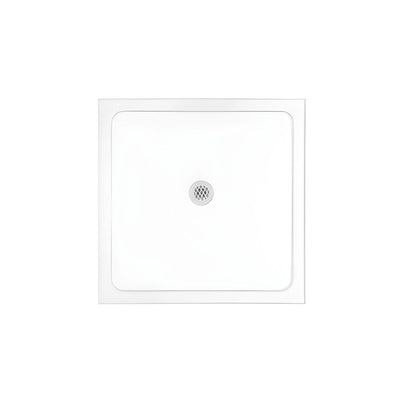 DECINA PRELUDE CENTRE OUTLET SHOWER BASE GLOSS WHITE (AVAILABLE IN 895MM AND 1000MM)