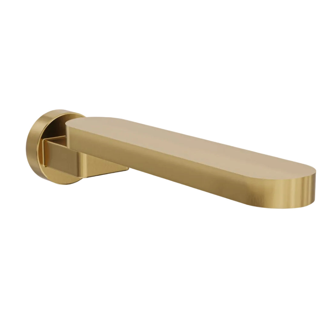 Linsol Shenay S2 Swivel Wall Bath Spout 230mm Brushed Brass alt view