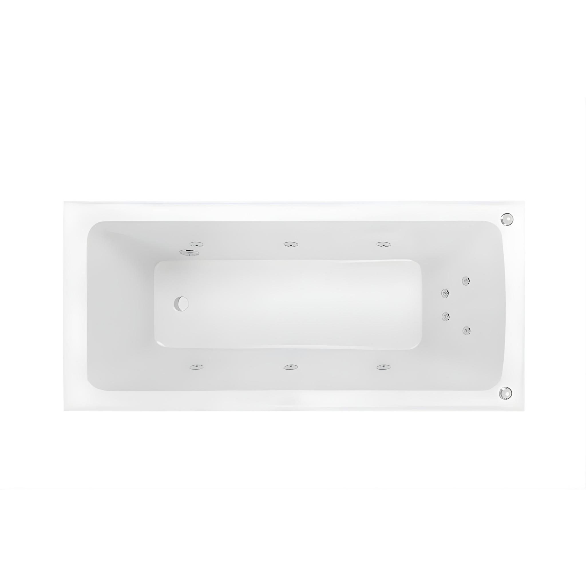 DECINA SHENSEKI INSET SANTAI SPA BATH GLOSS WHITE (AVAILABLE IN 1395MM AND 1515MM) WITH 10-JETS