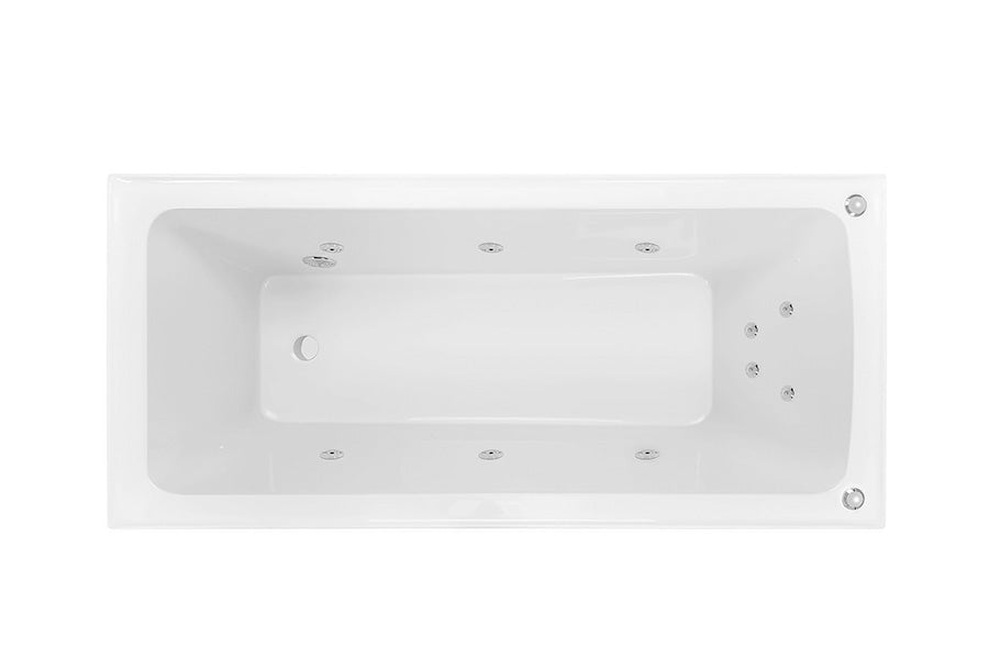 DECINA SHENSEKI INSET SANTAI SPA BATH GLOSS WHITE (AVAILABLE IN 1395MM AND 1515MM) WITH 10-JETS