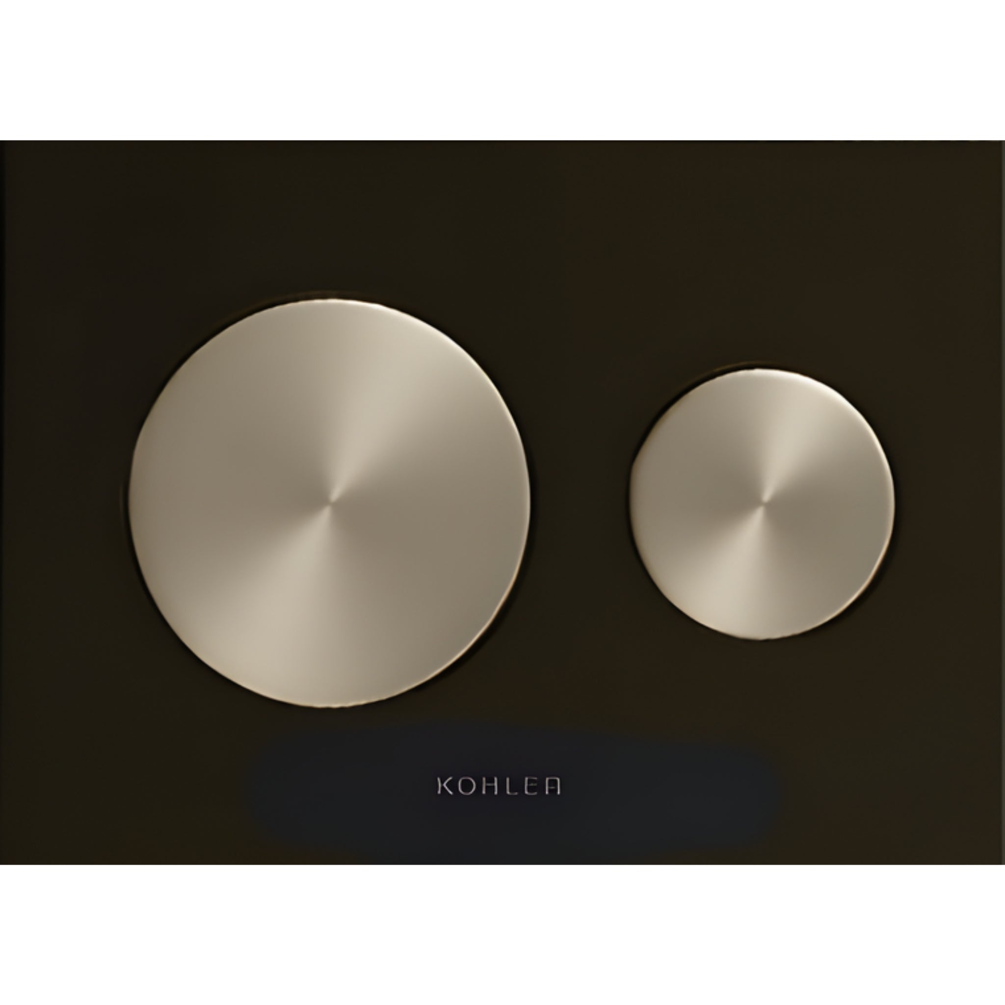 KOHLER SKIM PNEUMATIC FLUSH PLATE BLACK AND BRUSHED BRONZE
