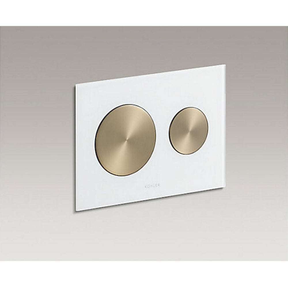 KOHLER SKIM PNEUMATIC FLUSH PLATE WHITE AND BRUSHED BRONZE