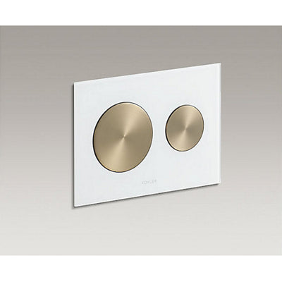 KOHLER SKIM PNEUMATIC FLUSH PLATE WHITE AND BRUSHED BRONZE