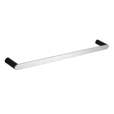 TAPART SLEEK SINGLE NON-HEATED TOWEL RAIL BLACK AND CHROME 600MM AND 800MM
