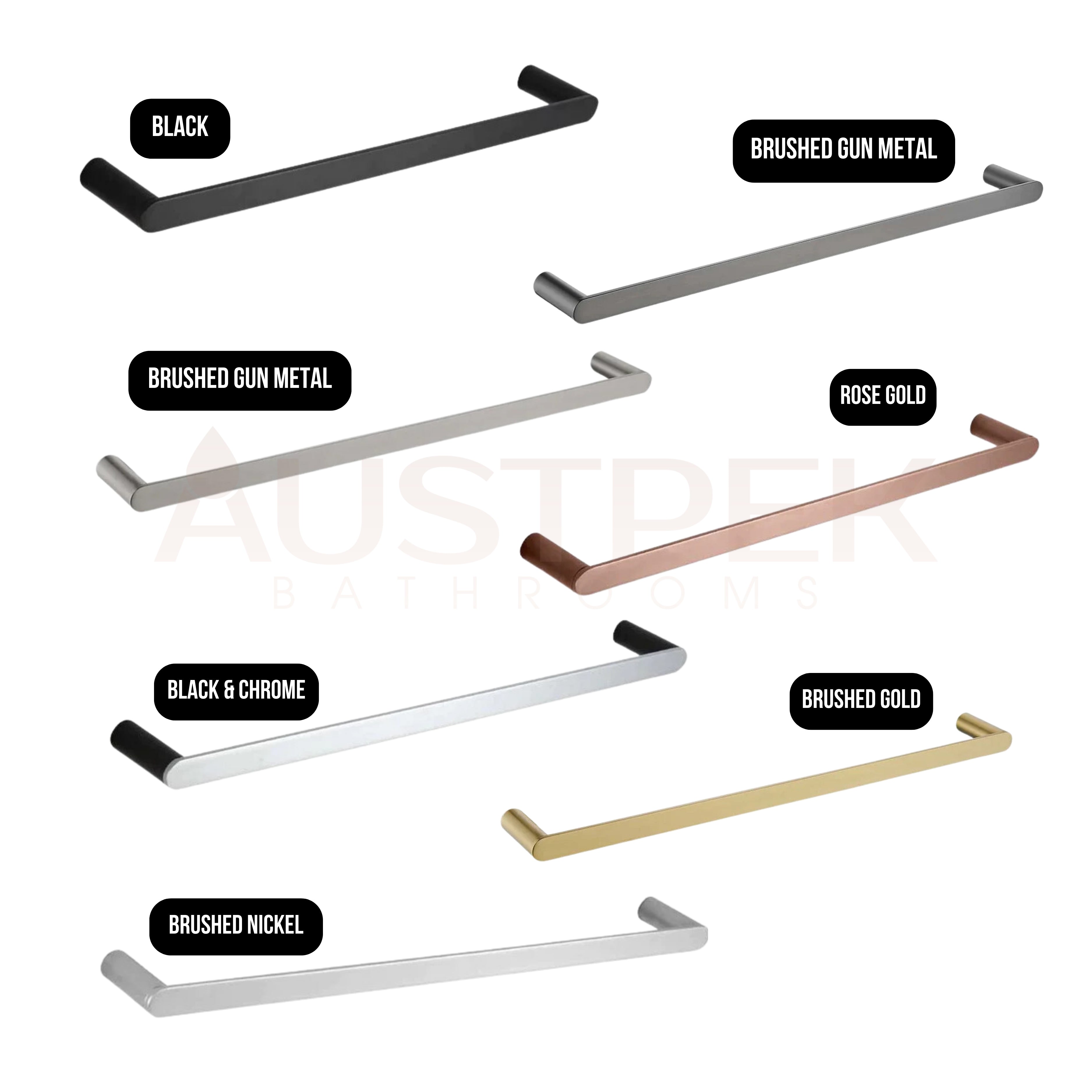 TAPART SLEEK SINGLE NON-HEATED TOWEL RAIL CHROME 600MM AND 800MM