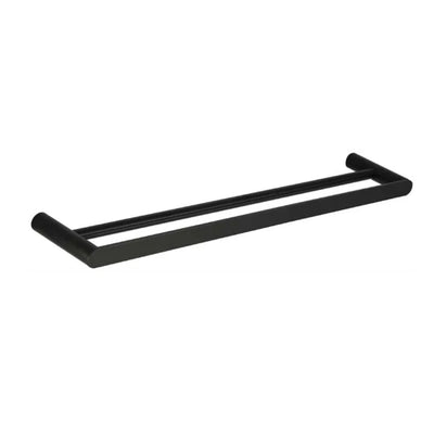 TAPART SLEEK DOUBLE NON-HEATED TOWEL RAIL BLACK 600MM AND 800MM