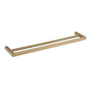 TAPART SLEEK DOUBLE NON-HEATED TOWEL RAIL BRUSHED GOLD 600MM AND 800MM
