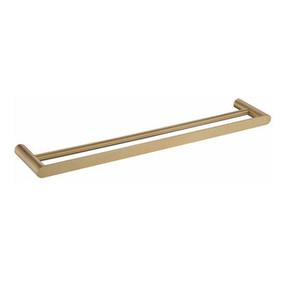 TAPART SLEEK DOUBLE NON-HEATED TOWEL RAIL BRUSHED GOLD 600MM AND 800MM