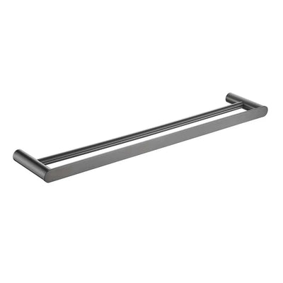 TAPART SLEEK DOUBLE NON-HEATED TOWEL RAIL BRUSHED GUN METAL 600MM AND 800MM
