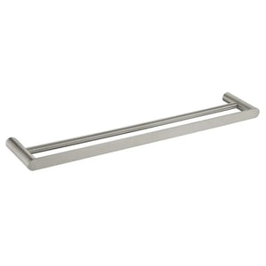 TAPART SLEEK DOUBLE NON-HEATED TOWEL RAIL BRUSHED NICKEL 600MM AND 800MM