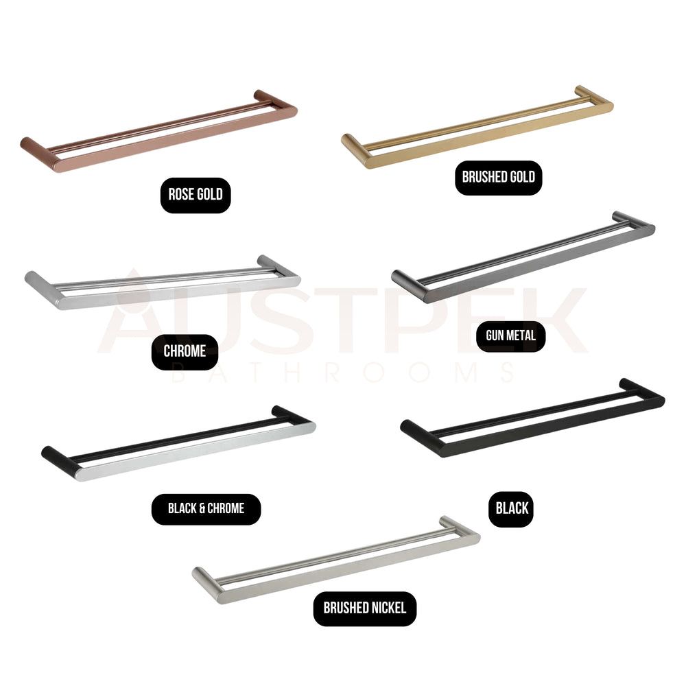 TAPART SLEEK DOUBLE NON-HEATED TOWEL RAIL ROSE GOLD 600MM AND 800MM