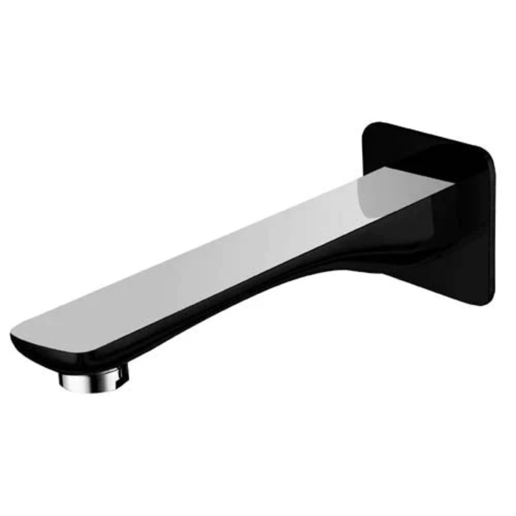 TAPART SLEEK BATH OUTLET 200MM BLACK AND CHROME