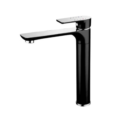 TAPART SLEEK SINK MIXER 279MM LUXURY BLACK AND CHROME