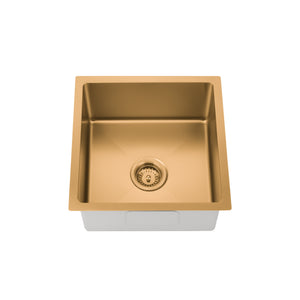 VITO STAINLESS STEEL SINGLE BOWL UNDERMOUNT KITCHEN SINK BRUSHED GOLD 450MM