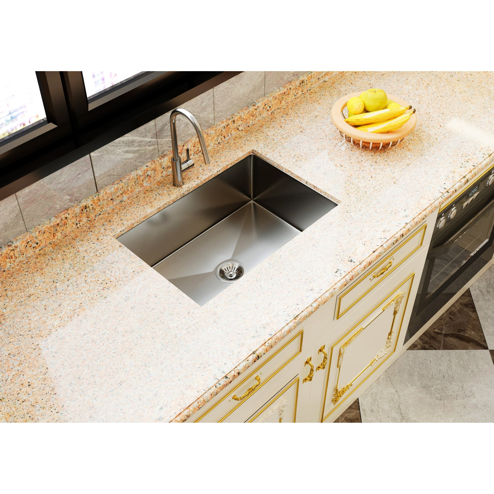 VITO STAINLESS STEEL SINGLE BOWL UNDERMOUNT KITCHEN SINK GUN METAL 660MM