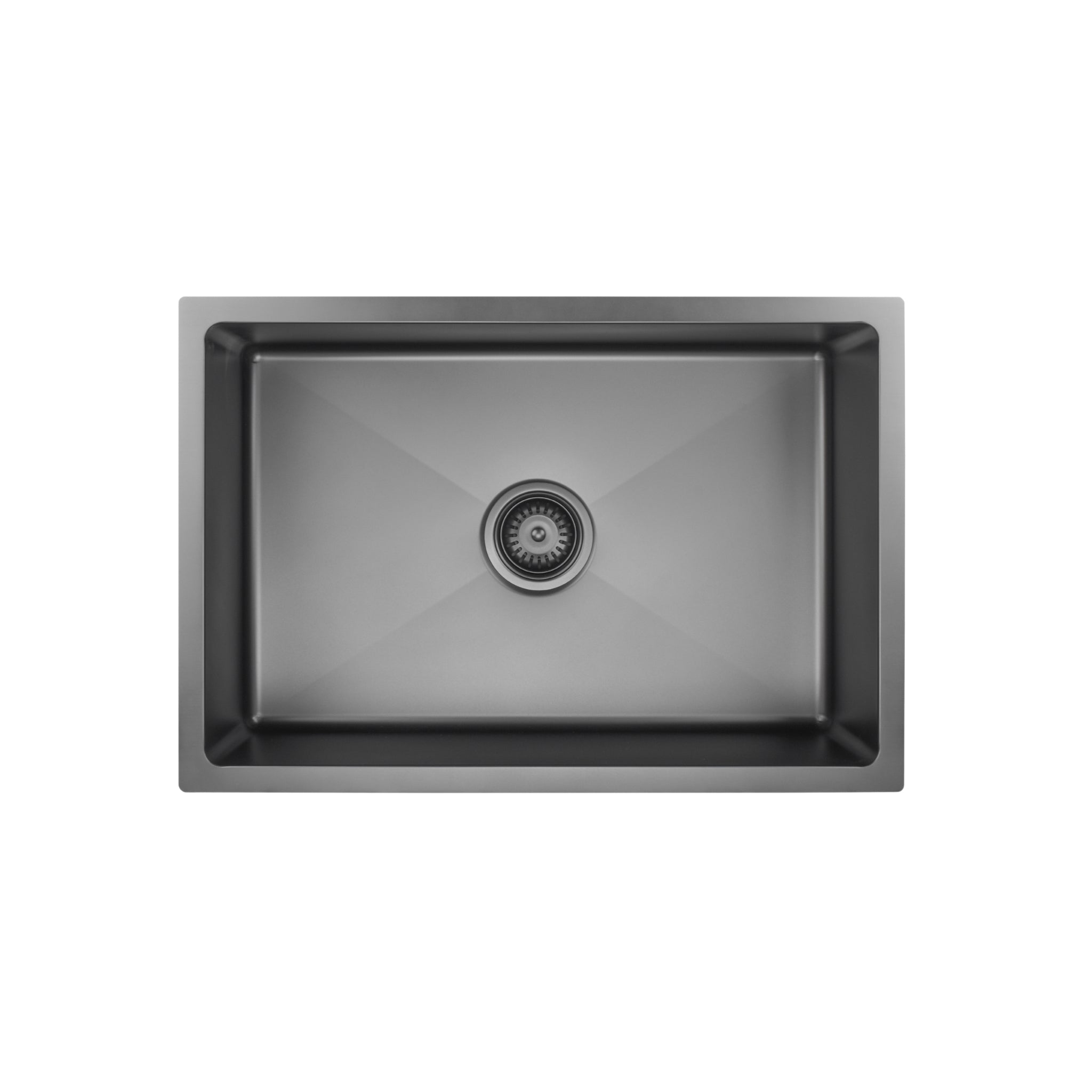 VITO STAINLESS STEEL SINGLE BOWL UNDERMOUNT KITCHEN SINK GUN METAL 660MM