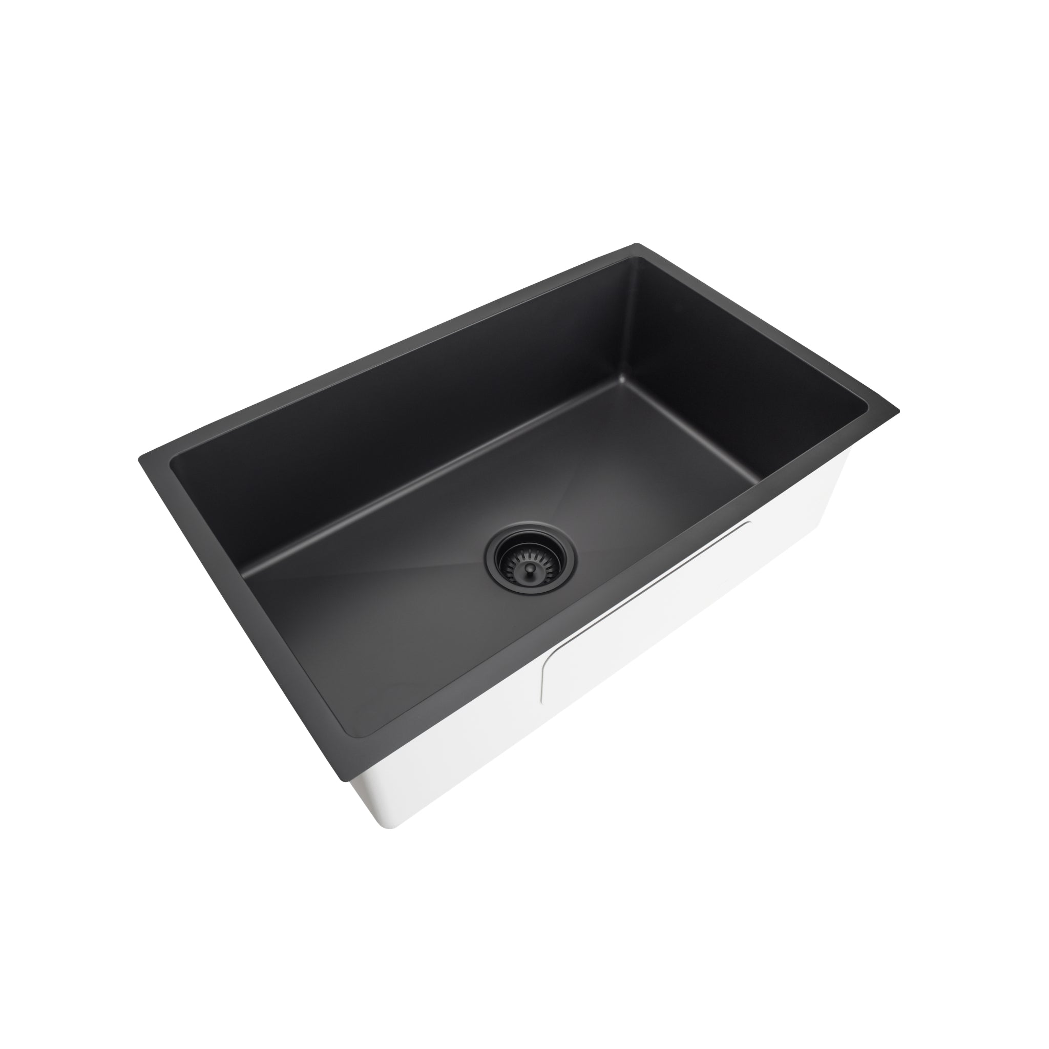 VITO STAINLESS STEEL SINGLE BOWL UNDERMOUNT KITCHEN SINK MATTE BLACK 750MM