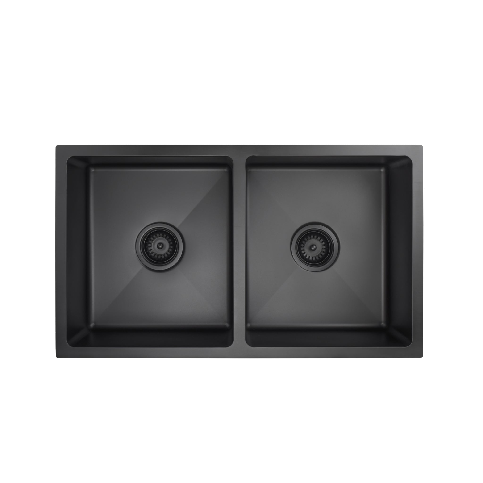 VITO DOUBLE BOWL KITCHEN SINK MATTE BLACK 775MM