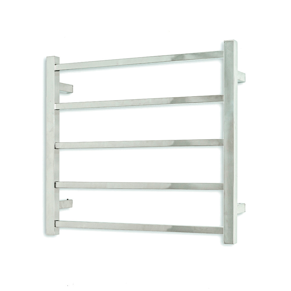 RADIANT HEATING 5-BARS SQUARE NON-HEATED TOWEL RAIL CHROME 600MM