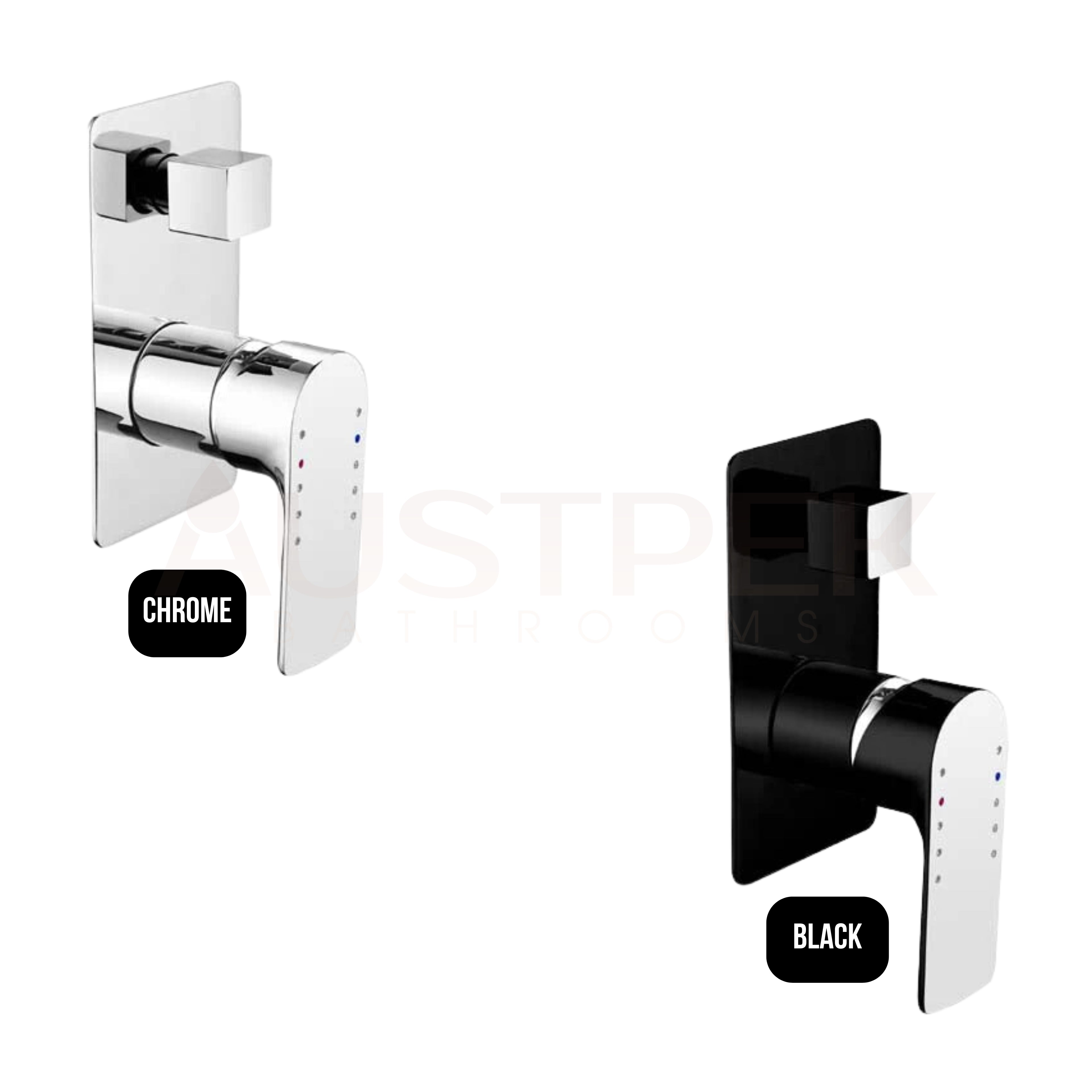 TAPART SLEEK WALL MIXER WITH DIVERTER 181MM LUXURY BLACK AND CHROME