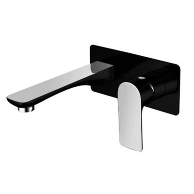 TAPART SLEEK WALL MIXER WITH OUTLET BLACK AND CHROME