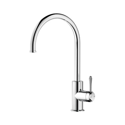 BELLA VISTA MICA HERITAGE LEAD FREE GOOSENECK SINK MIXER 372MM CHROME
