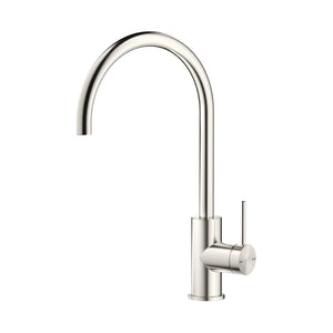 BELLA VISTA MICA GOOSENECK SINK MIXER 371MM BRUSHED NICKEL