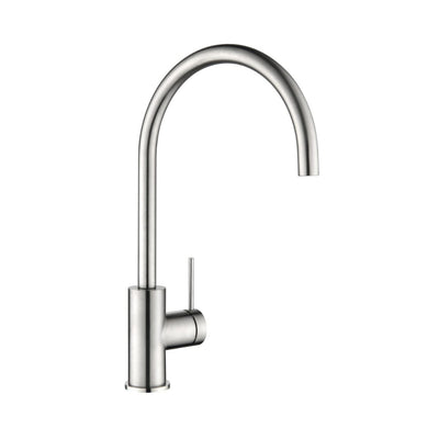 BELLA VISTA MICA LEAD FREE GOOSENECK SINK MIXER 371MM BRUSHED NICKEL