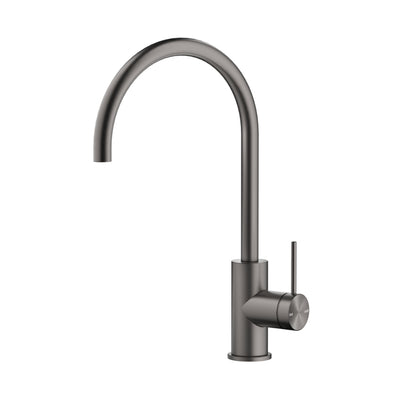 BELLA VISTA MICA LEAD FREE GOOSENECK SINK MIXER 371MM GUN METAL