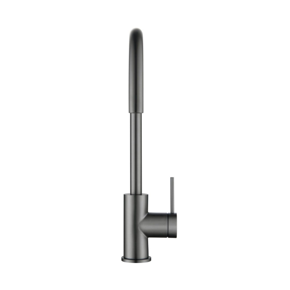 BELLA VISTA MICA LEAD FREE GOOSENECK SINK MIXER 371MM GUN METAL