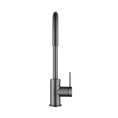 BELLA VISTA MICA LEAD FREE GOOSENECK SINK MIXER 371MM GUN METAL