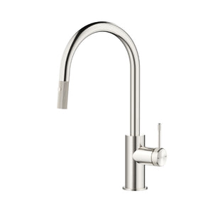 BELLA VISTA MICA FLUTED PULL-OUT SINK MIXER 414MM BRUSHED NICKEL