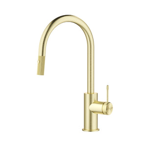 BELLA VISTA MICA FLUTED PULL-OUT SINK MIXER 414MM FRENCH GOLD