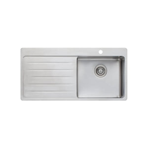 OLIVERI SONETTO SINGLE BOWL TOPMOUNT ALFRESCO AND KITCHEN SINK WITH TAPHOLE & DRAINER STAINLESS STEEL 1035MM
