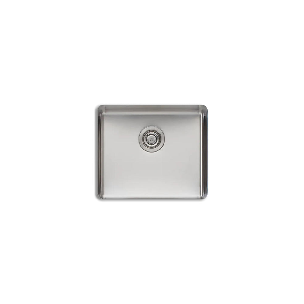 OLIVERI SONETTO SINGLE BOWL UNDERMOUNT KITCHEN AND LAUNDRY SINK STAINLESS STEEL 520MM