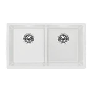 BELLA VISTA FOMOS DOUBLE BOWL GRANITE KITCHEN SINK WHITE 790MM