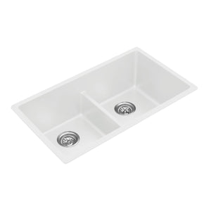 BELLA VISTA FOMOS DOUBLE BOWL GRANITE KITCHEN SINK WHITE 790MM